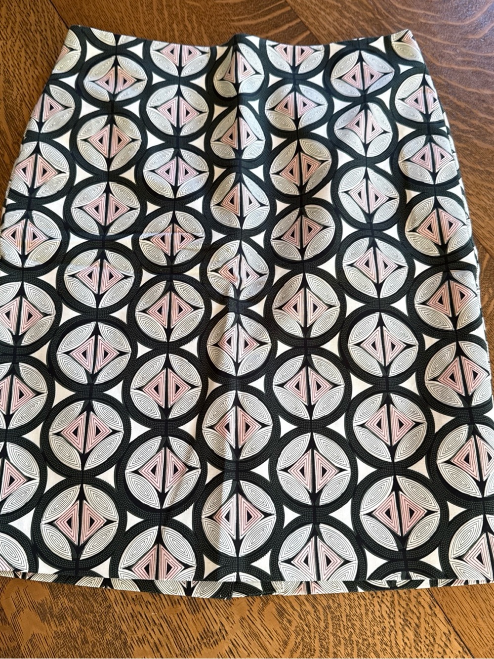 Ann Taylor Geometric Pencil Skirt - Black, White & Pink